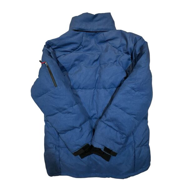 Down FkOW Women's Blue Down Feather Puffer Jacket Medium Winter Coat Technical - Picture 4 of 16